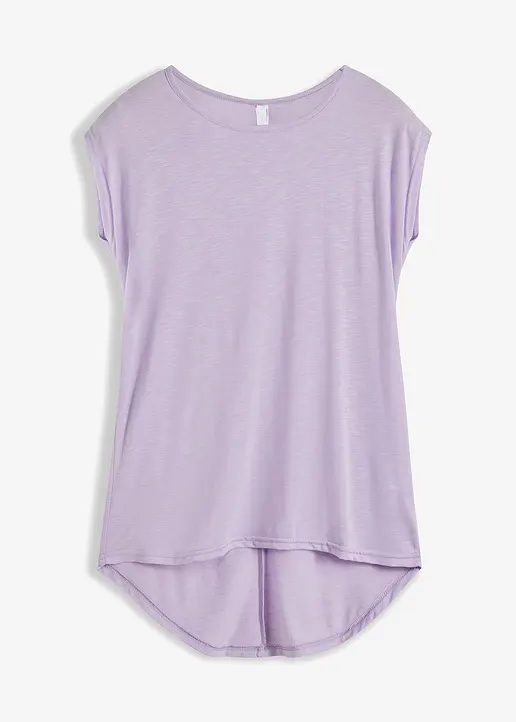 Longshirt aus Viskose-Mischung in lila von vorne - bonprix