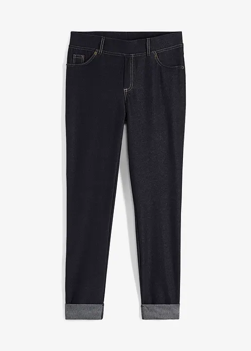 Leggings in Jeansoptik in schwarz von vorne - bonprix