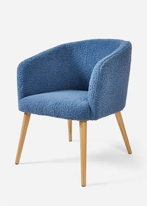 Sessel Bouclé in blau von vorne - bpc living bonprix collection