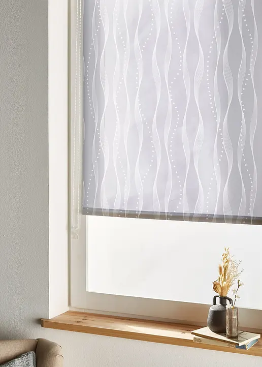 Sichtschutzrollo mit grafischem Druck in grau - bpc living bonprix collection