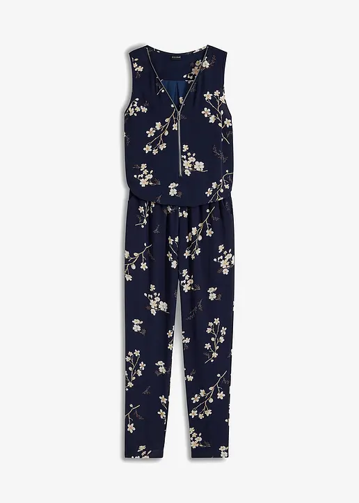 Jumpsuit in blau von vorne - bonprix