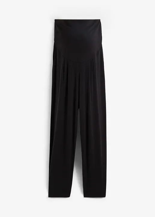 Umstands-Haremshose aus Jersey, Loose Fit in schwarz von vorne - bonprix