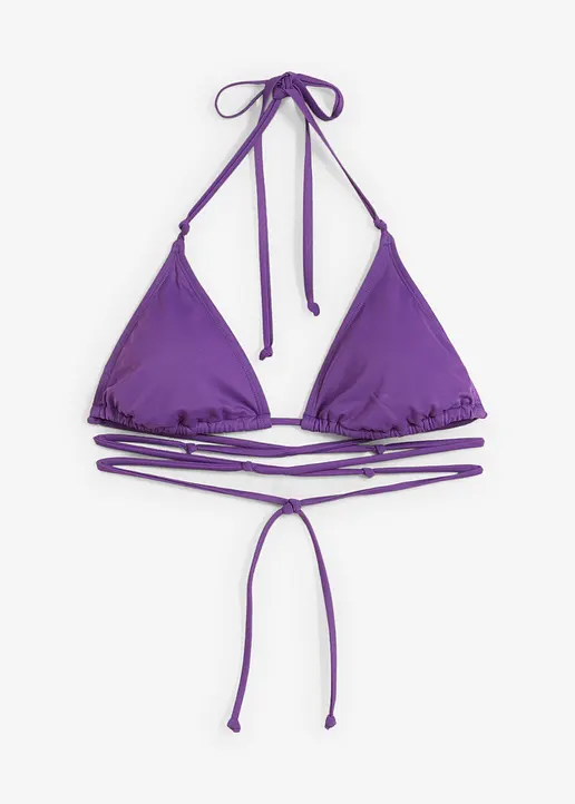 Triangel Bikini Oberteil in lila von vorne - RAINBOW