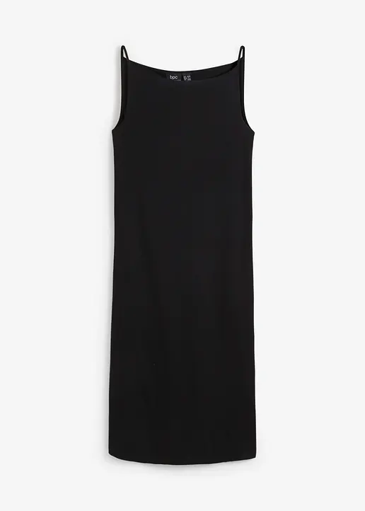 Shirtkleid aus Bio-Baumwolle mit Stretch in schwarz von vorne - bonprix