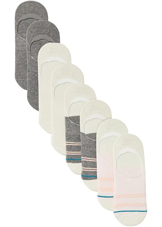 Füßlinge mit Bio-Baumwolle (8er Pack) in weiß von vorne - bonprix