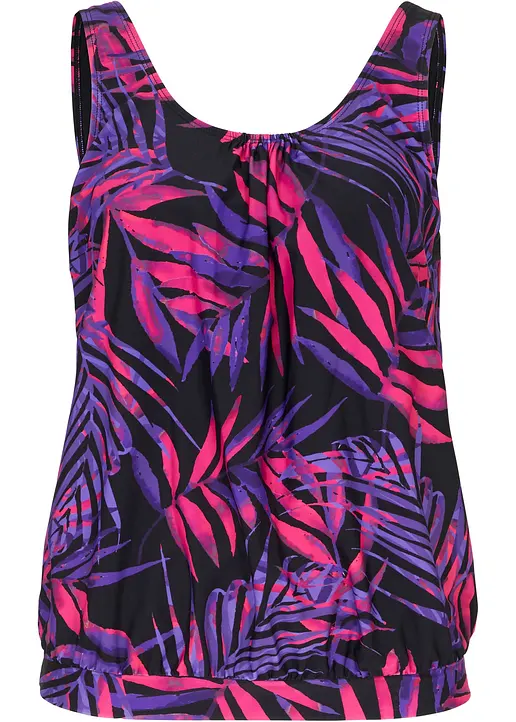 Tankini Oberteil in schwarz von vorne - bonprix