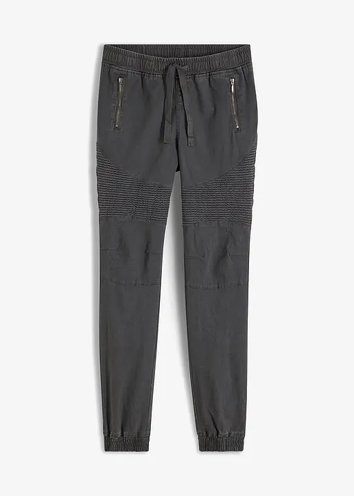 Hose mit Biker- Details in grau von vorne - bonprix