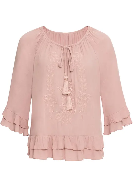 Tunika aus Viskose in rosa von vorne - bonprix