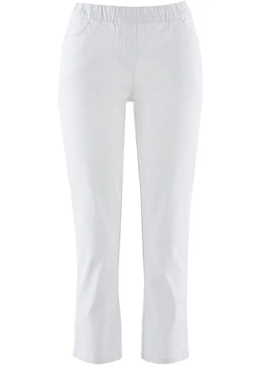 7/8 Schlupfhose mit Stretch in weiß von vorne - bonprix