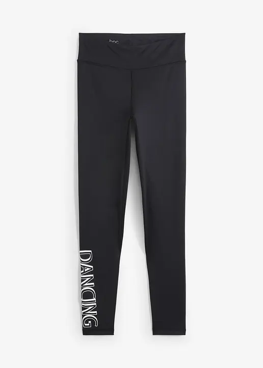 Schnelltrocknende Leggings, knöchelfrei in schwarz von vorne - bonprix