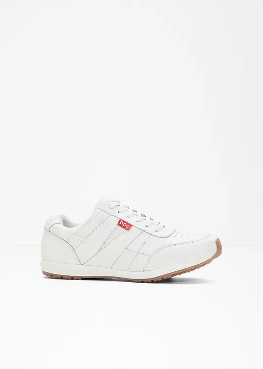 Sneaker aus Leder in weiß von vorne - bonprix