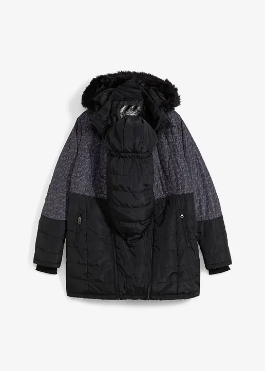 Wattierte 3-in-1 Umstandsjacke und Tragejacke von vorne - bonprix