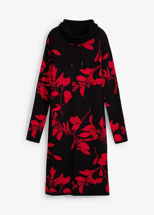 Strickkleid in schwarz von vorne - bonprix