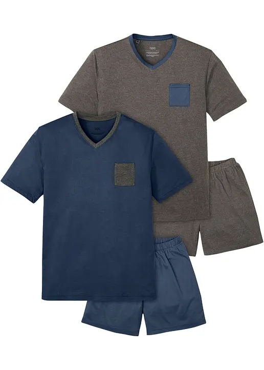 Shorty (4-tlg.Set) in grau von vorne - bonprix