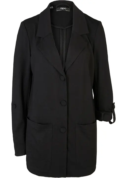 Punto di Roma Longblazer aus Viskose-Mischung in schwarz von vorne - bonprix