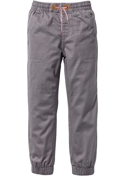 Lässige Thermohose mit kuscheligem Baumwollfutter in grau von vorne - bonprix