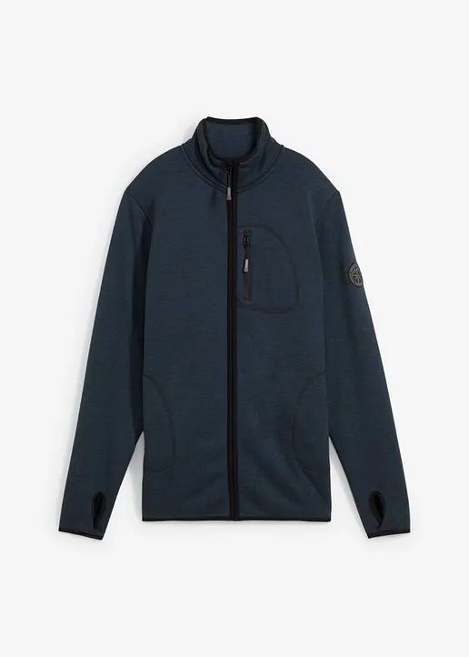 Strickfleecejacke mit Teddyfleece-Futter in petrol von vorne - bonprix