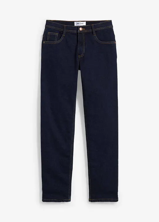 Regular Fit Thermojeans mit Jerseyfutter, Straight in blau von vorne - bonprix