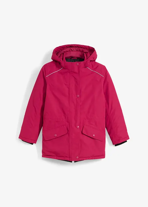 Wasserdichte Skijacke in pink von vorne - bonprix