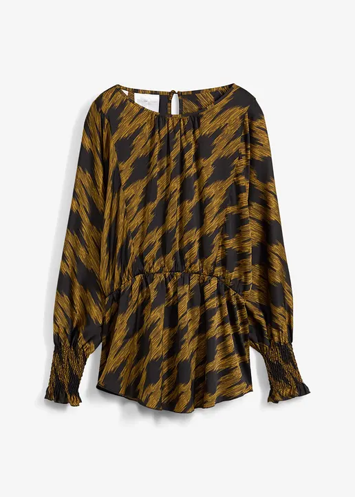 Satin Oversize Tunika in schwarz von vorne - bonprix