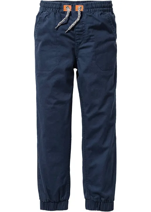 Lässige Thermohose mit kuscheligem Baumwollfutter in blau von vorne - bonprix