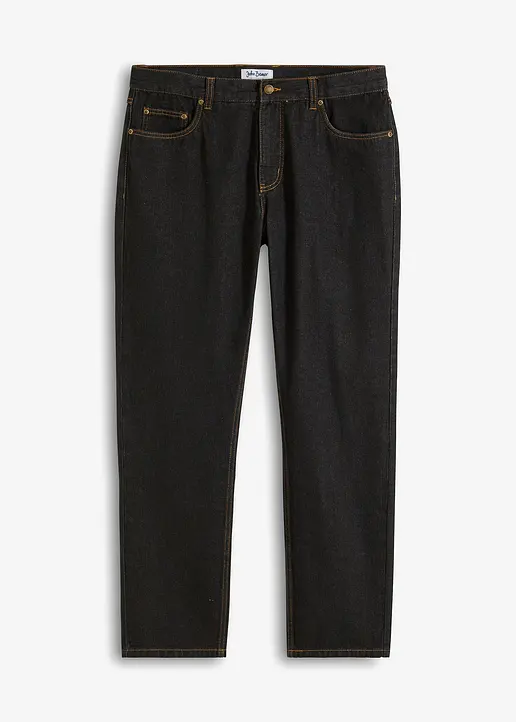 Regular Fit Jeans aus stabilem Denim, Straight in schwarz von vorne - bonprix