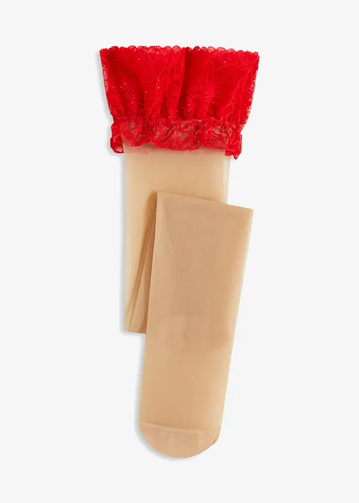 STORNO Strapsstrümpfe 20den in beige von vorne - bonprix