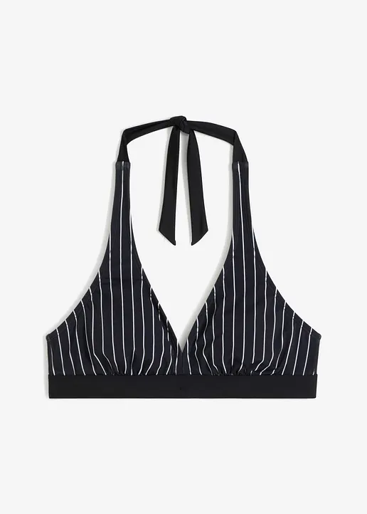 Neckholder Bikini Oberteil in schwarz von vorne - bonprix