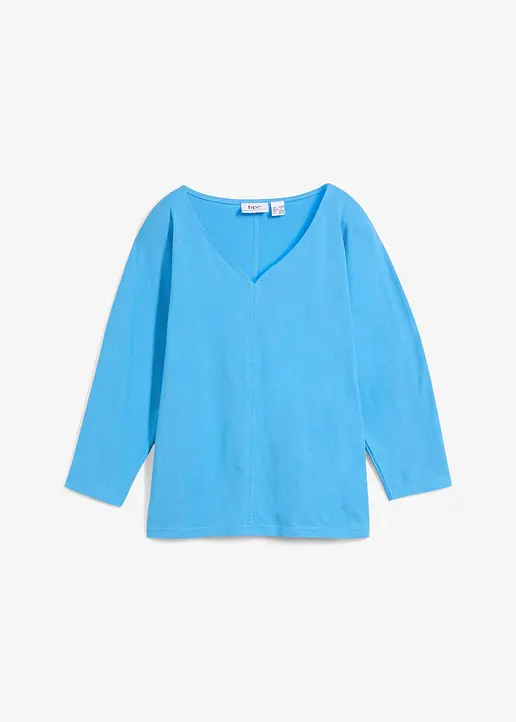 Shirt aus Bio Baumwolle in blau von vorne - bonprix