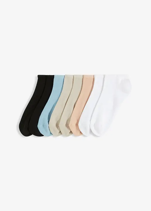 Sneakersocken mit Innenfrottee in Sohle mit Bio-Baumwolle (8er Pack)  in weiß von vorne - bonprix