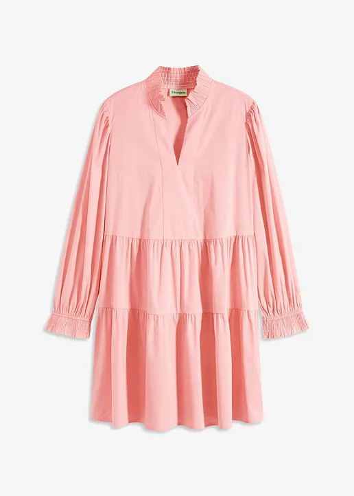 Minikleid mit Volants in rosa von vorne - bonprix