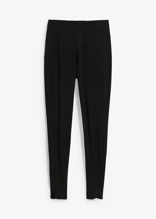 Leggings aus reiner Bio-Baumwolle in schwarz von vorne - bonprix