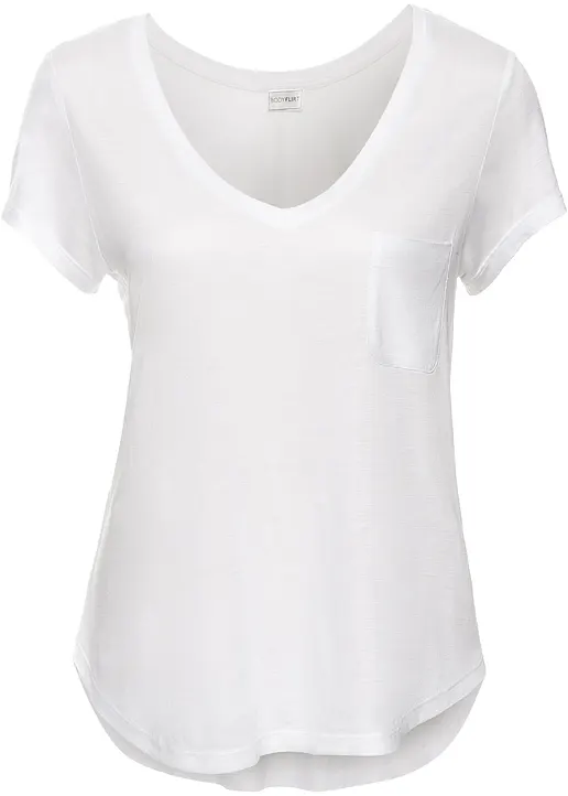 T-Shirt aus softer Viskose in weiß von vorne - bonprix