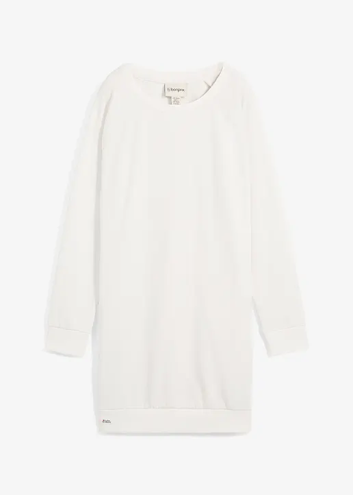 Sweatkleid in weiß von vorne - bonprix