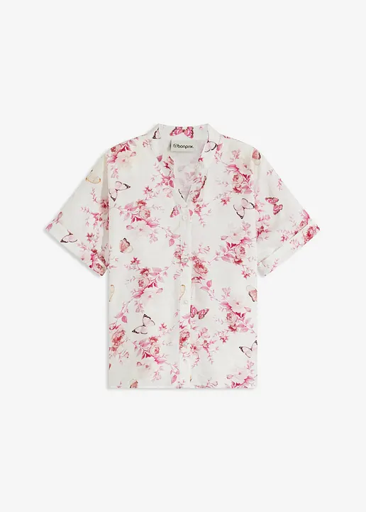bedruckte Bluse in weiß von vorne - bonprix