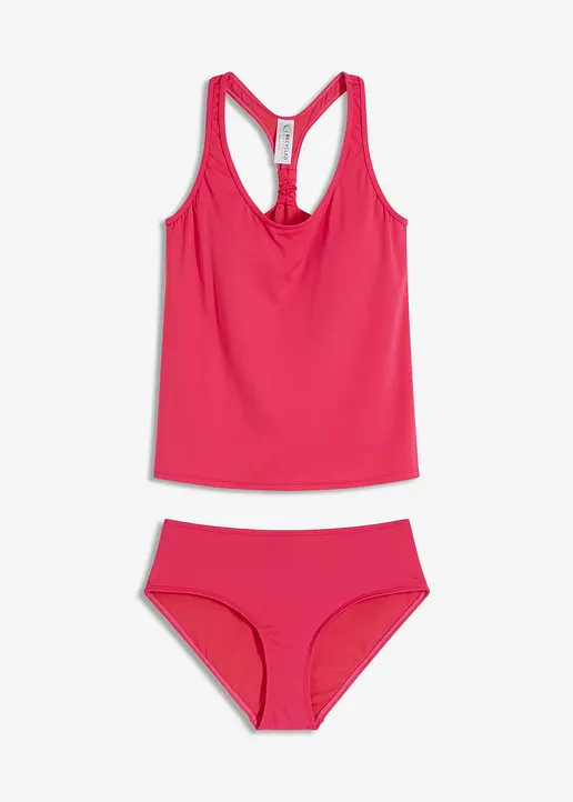 Tankini (2-tlg.Set) in pink von vorne - bonprix