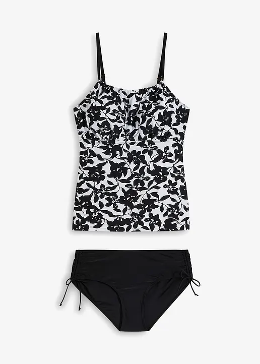 Tankini (2-tlg. Set) in schwarz von vorne - bonprix