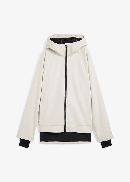 Super Stretch Softshelljacke in beige von vorne - bonprix