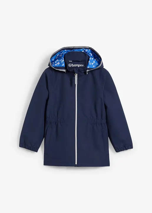Hardshell-Allwetter-Jacke in blau von vorne - bonprix
