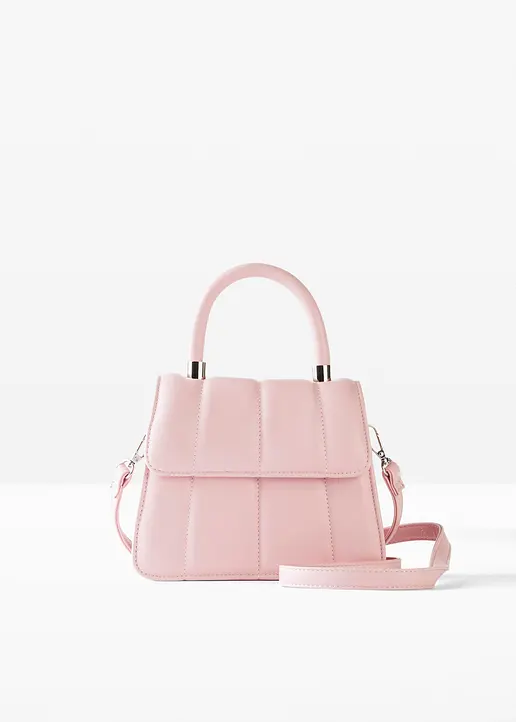 Handtasche mit abnehmbarem Taschengurt in rosa von vorne - bonprix