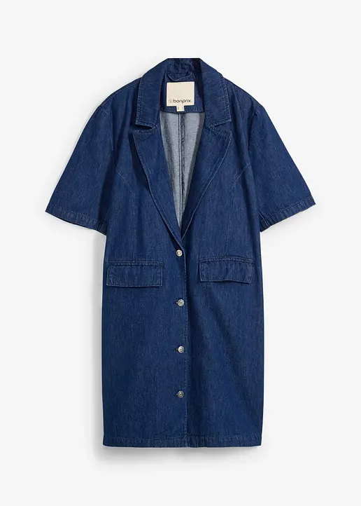 Jeans-Mantel in blau von vorne - bonprix