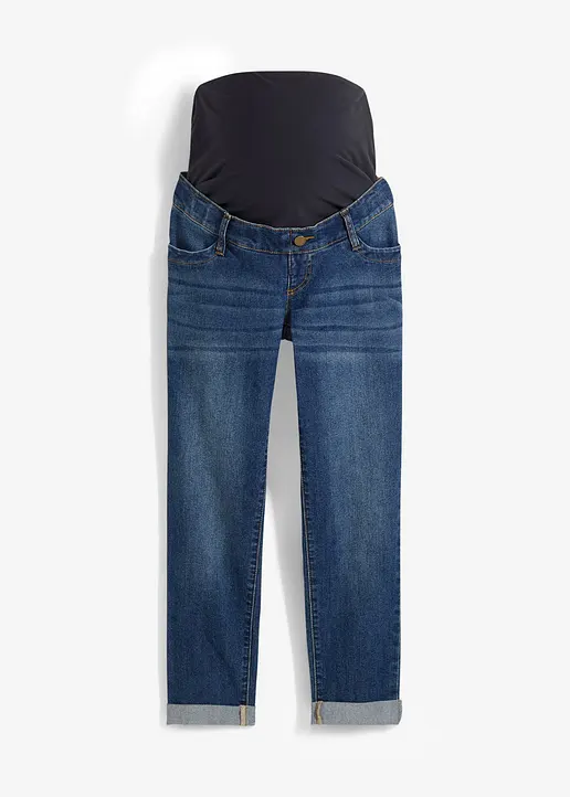 Umstandsjeans mit 7/8 Länge, Slim in blau von vorne - bonprix