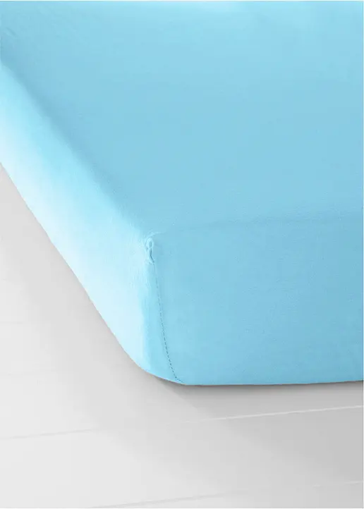 Jersey Spannbettlaken in blau - bonprix