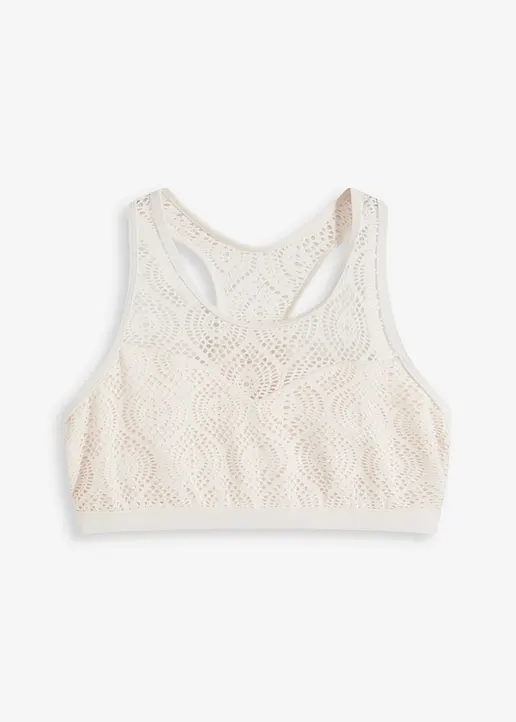 Bustier Bikini Oberteil in weiß von vorne - bonprix
