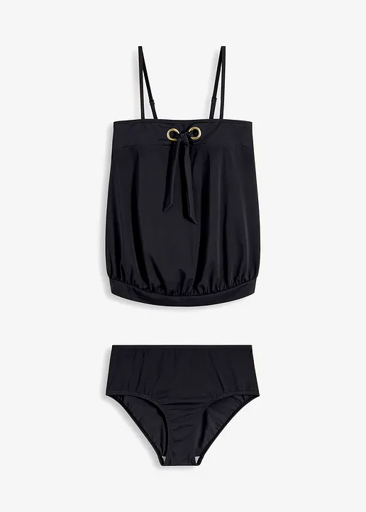 Tankini (2-tlg.Set) in schwarz von vorne - bonprix