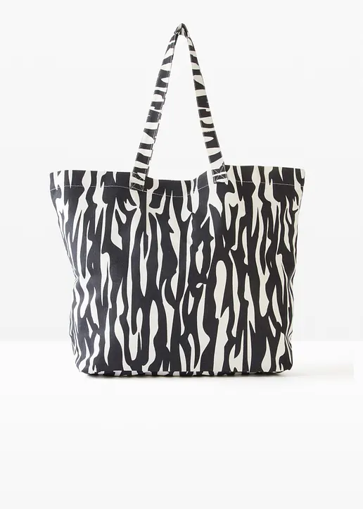 Shopper Canvas in weiß von vorne - bonprix