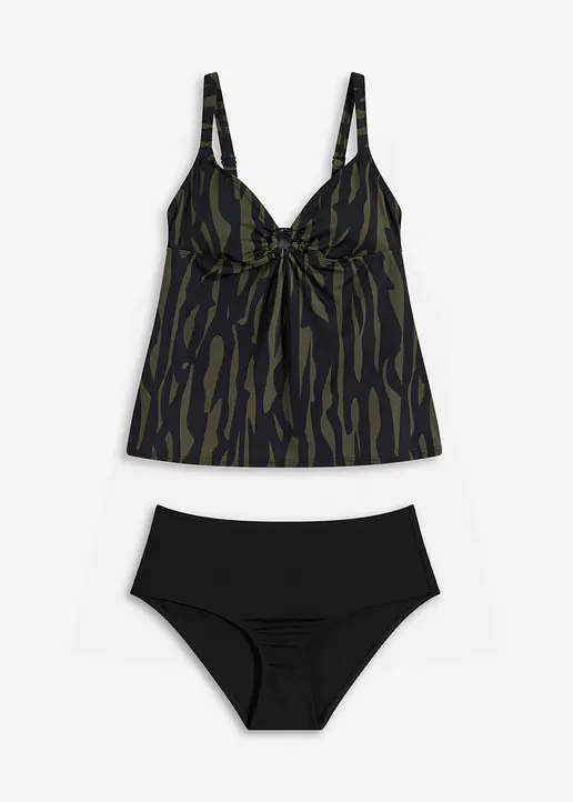 Tankini (2-tlg.Set) in grün von vorne - bonprix