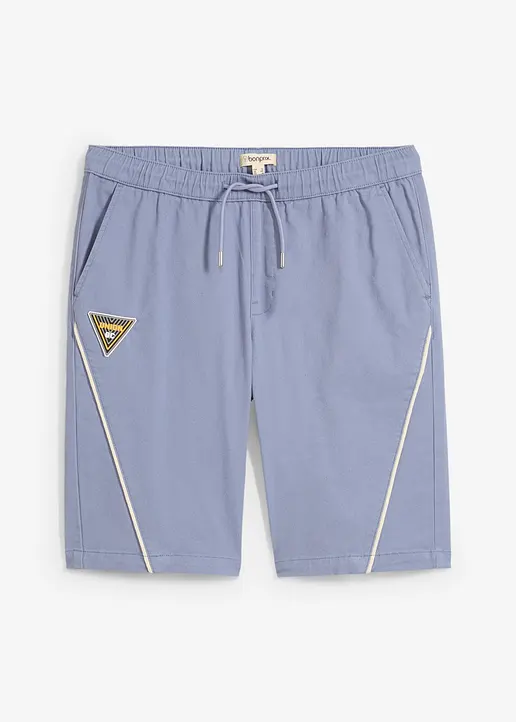 Stretch-Schlupfbermuda, Loose Fit in blau von vorne - bonprix