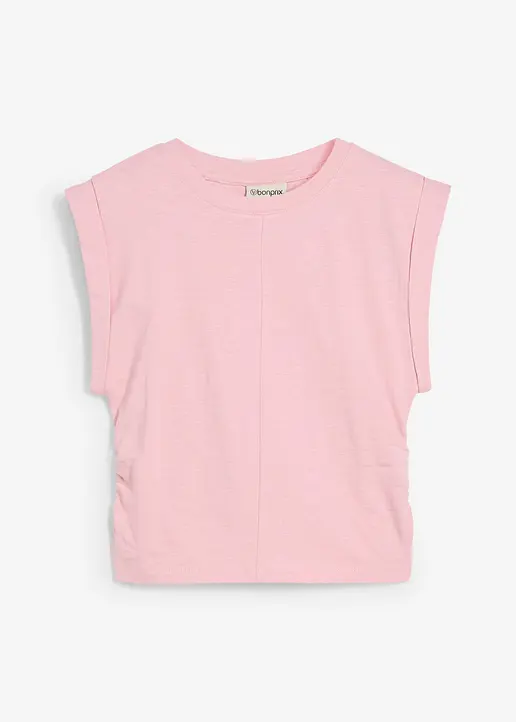 Shirt aus reiner Baumwolle in rosa von vorne - bonprix