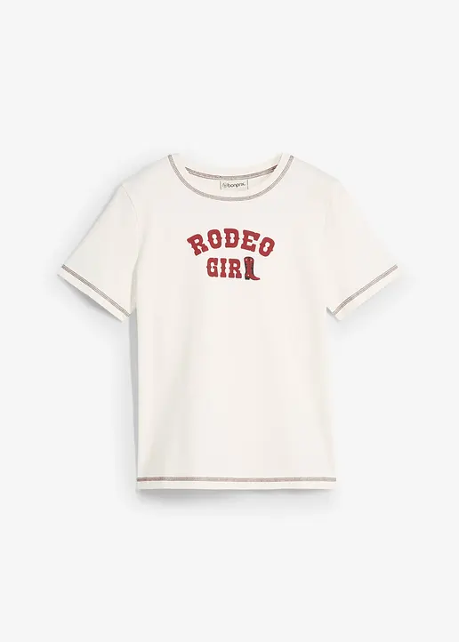 T-Shirt aus reiner Bio-Baumwolle in weiß von vorne - bonprix